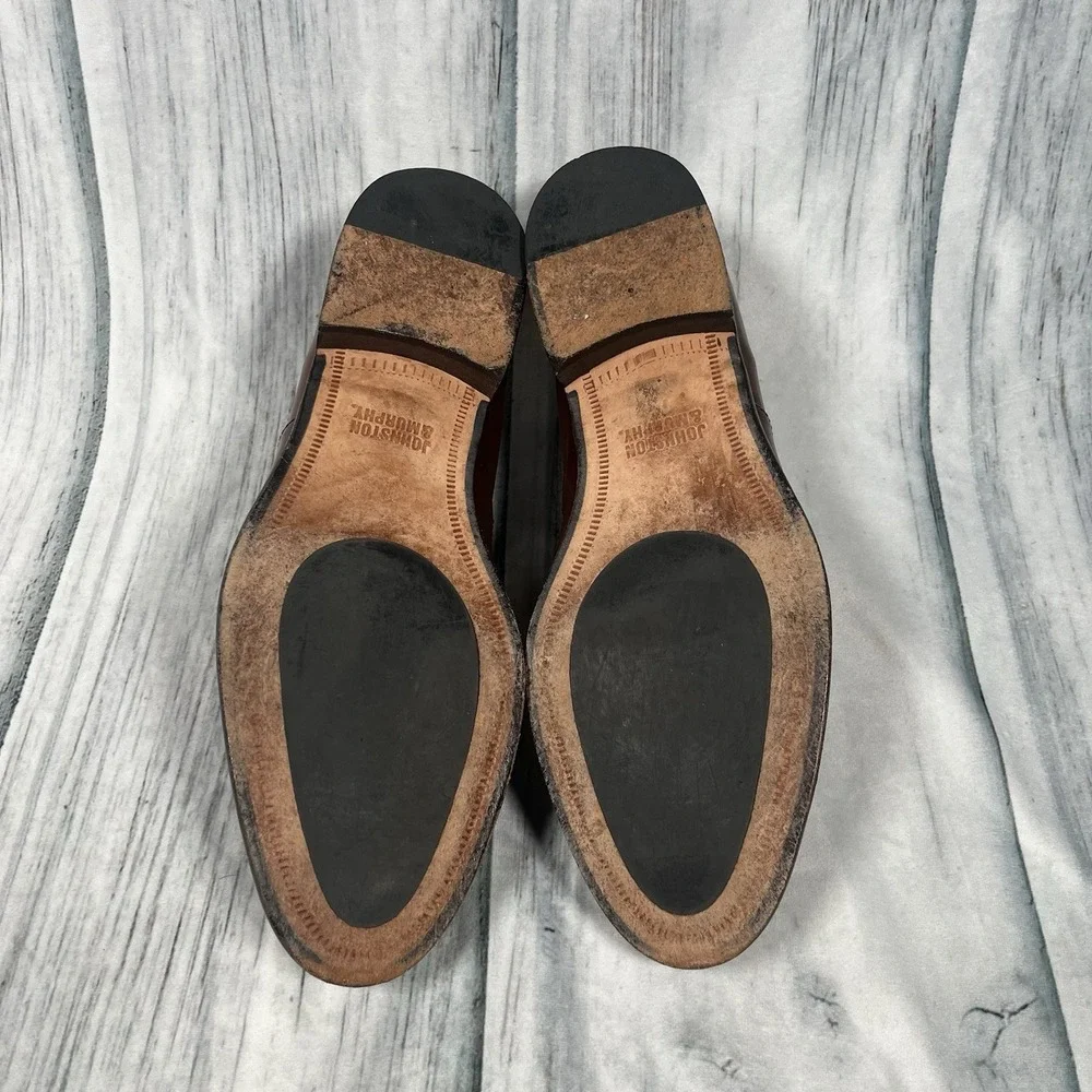 Johnston & Murphy Men's Cognac Penny Loafer Leather Padded Footbed 15-0782 10.5M
